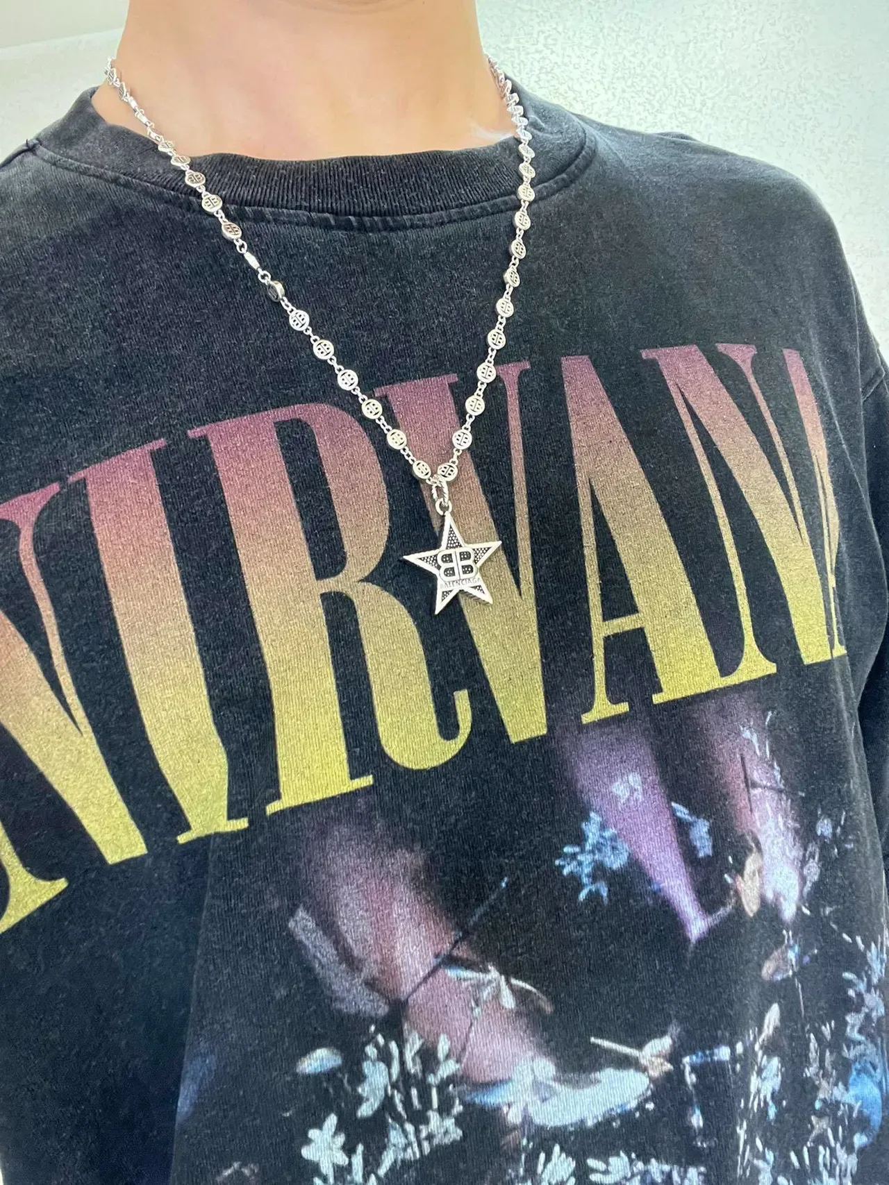 Balenciaga Collier Pendentif Étoile Chaîne Argent Noir 8