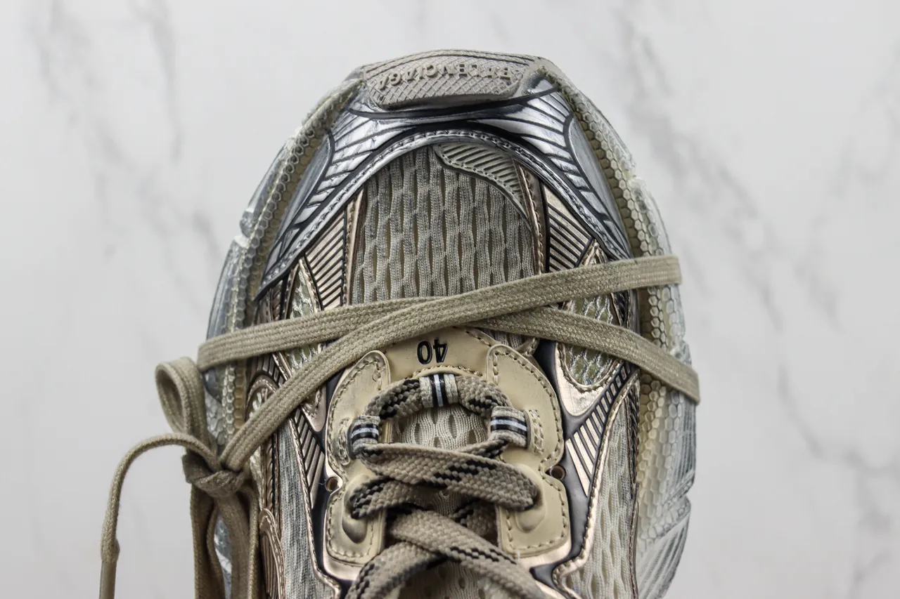 Balenciaga Track Trainer Beige Silver Chunky Sneakers 6