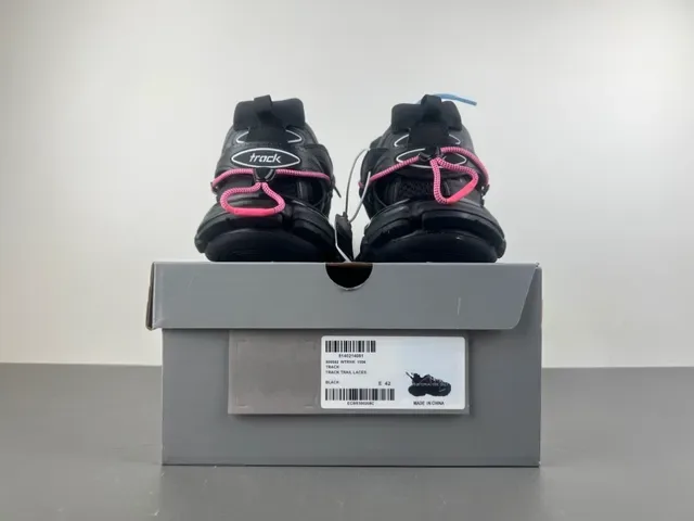 Balenciaga Track Trainer Chaussures Chunky Noir Multicolore Lacets 16