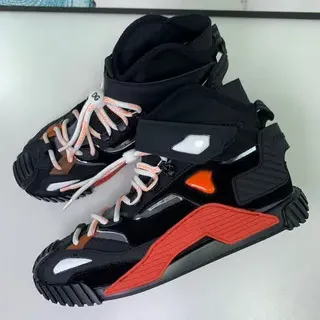 Balenciaga Track Trainer حذاء رياضي سميك أسود برتقالي أحمر