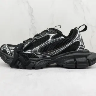 Balenciaga Track Trainer أحذية رياضية سوداء فضية سميكة