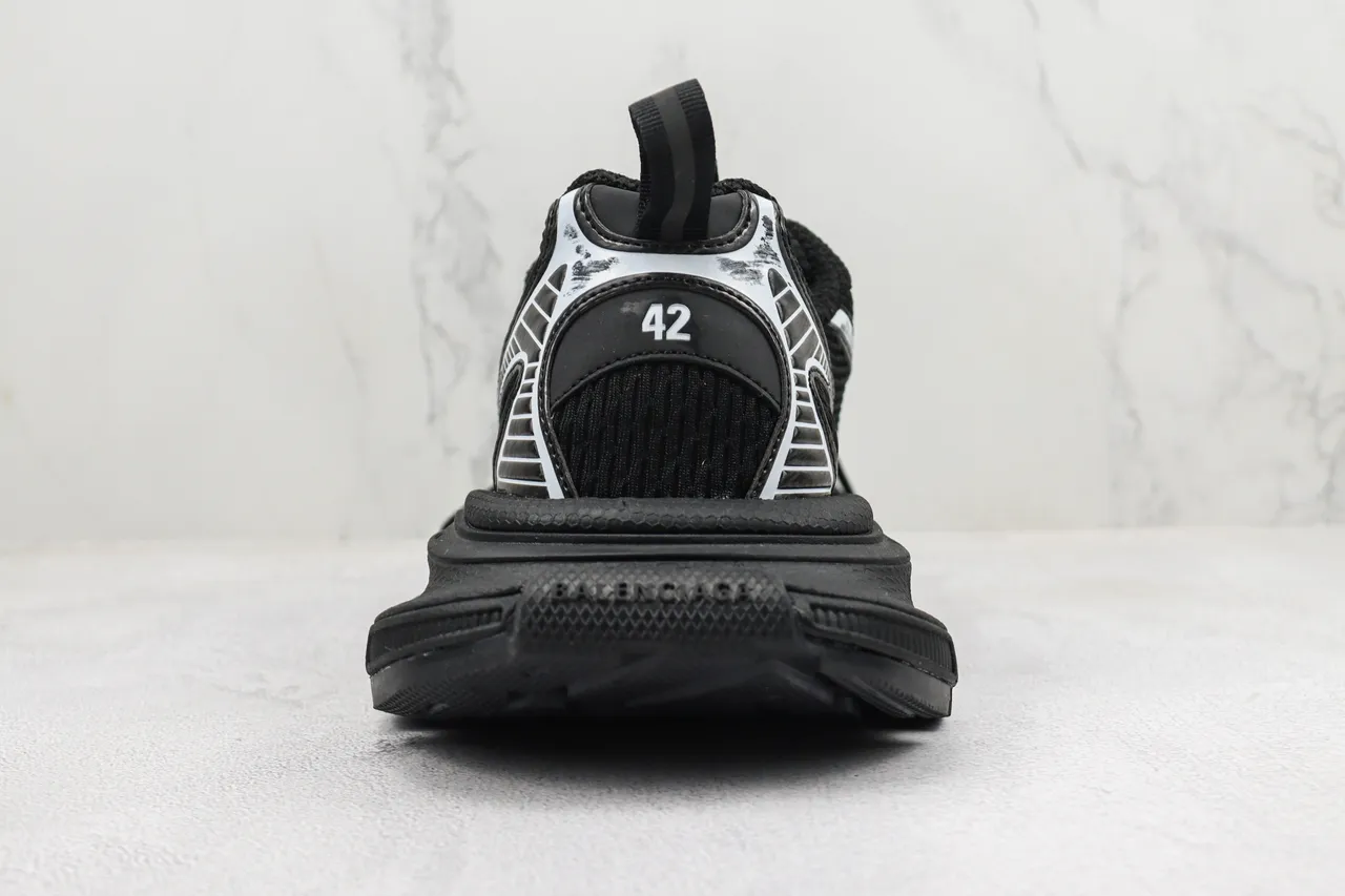 Balenciaga Track Trainer أحذية رياضية سوداء فضية سميكة 9