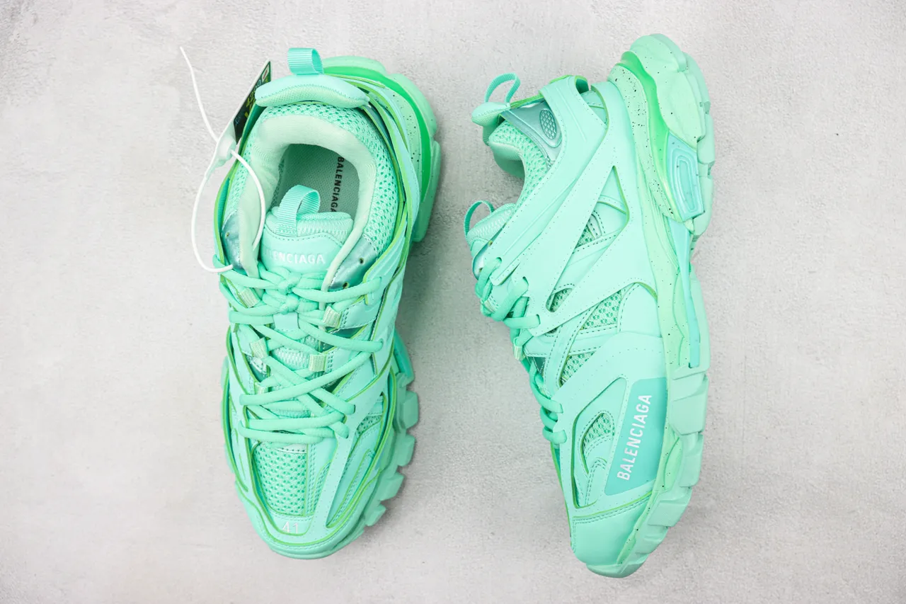 Balenciaga Track Trainer Tênis Chunky Verde Menta 3