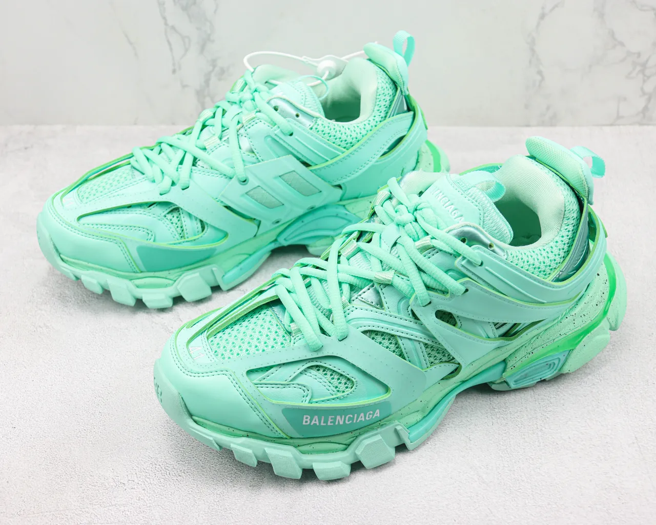 Balenciaga Track Trainer Tênis Chunky Verde Menta 4