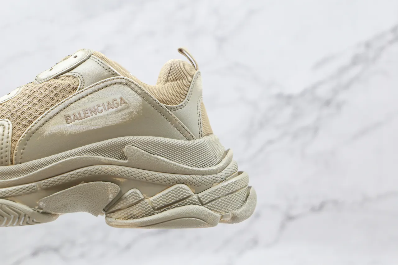 Balenciaga Triple S Beige Chunky Sneakers 4