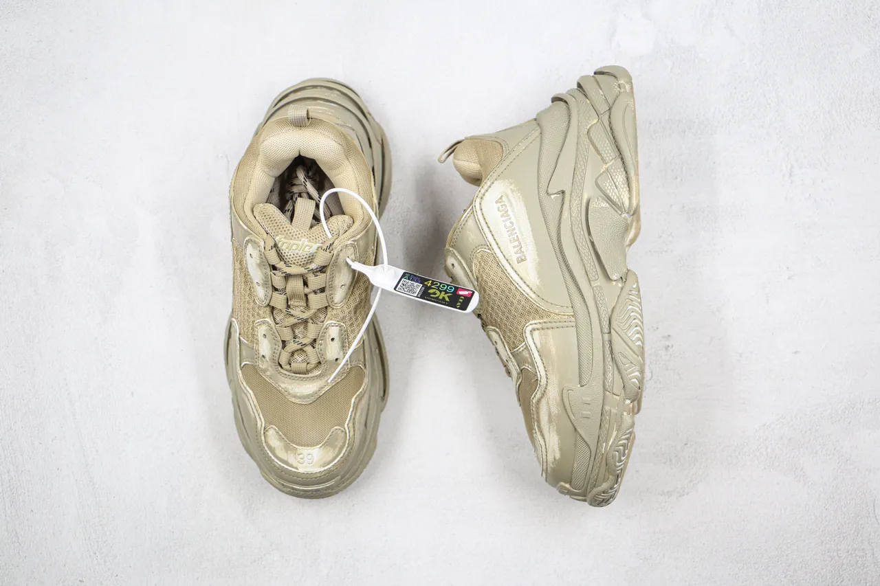 Balenciaga Triple S Beige Chunky Sneakers 8