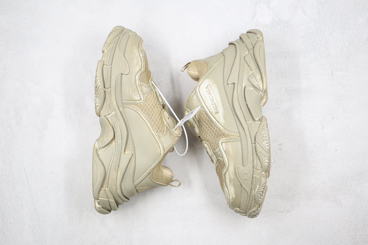 Balenciaga Triple S Beige Chunky Sneakers 9
