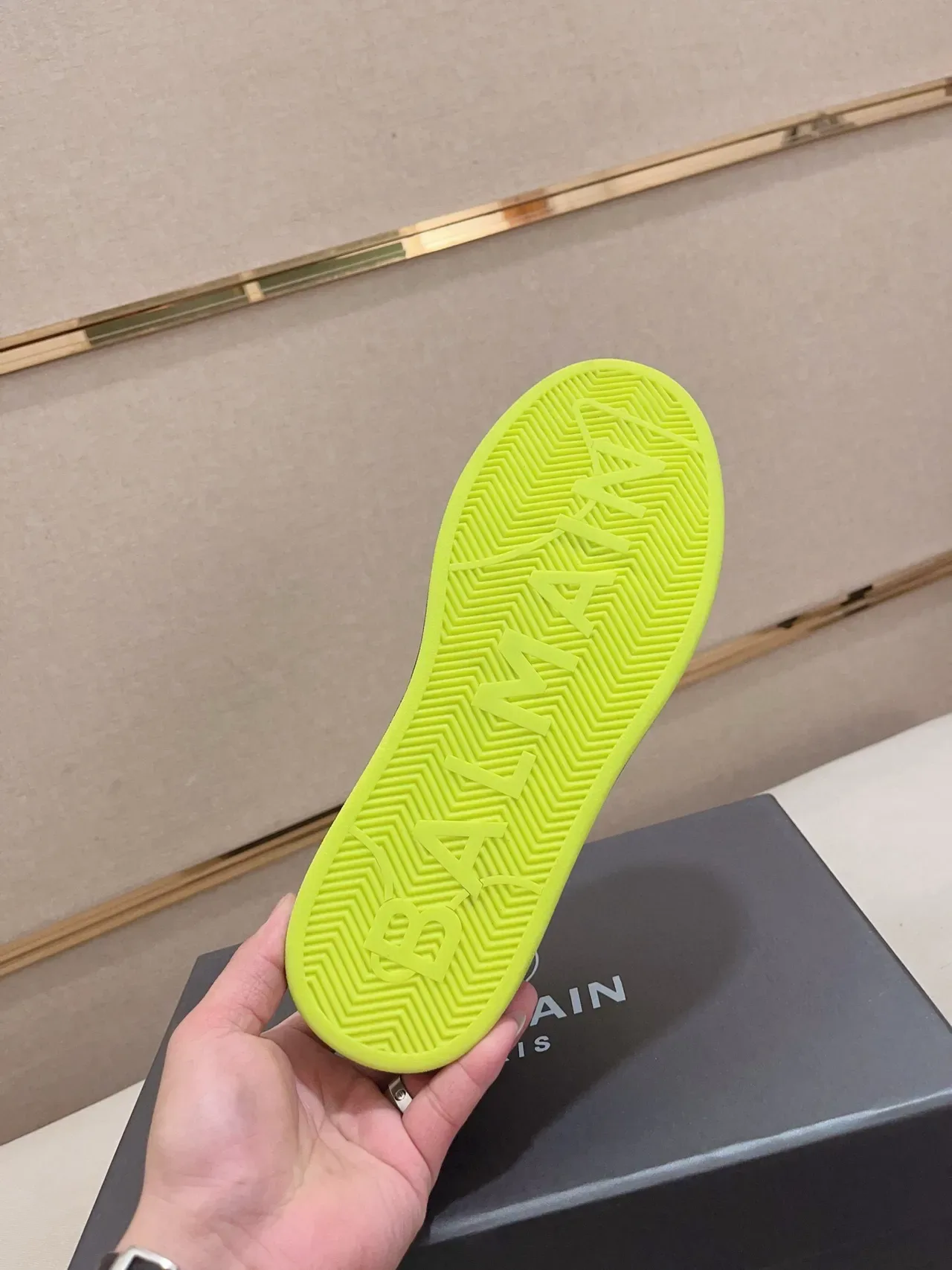 Balmain Black Yellow Platform Sole Mesh And Leather Paneling Lifestyle Sneakers 9
