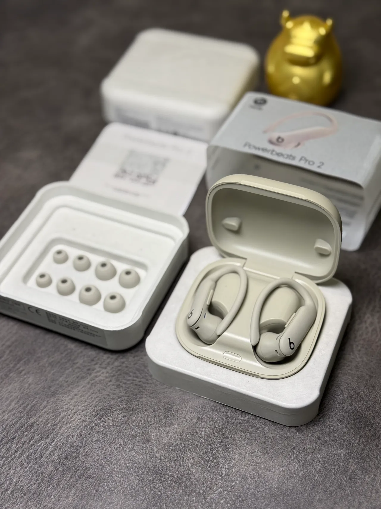 Beats Powerbeats Pro 2 Beige White Compact Rounded Case Matte Finish TWS Earbuds 2