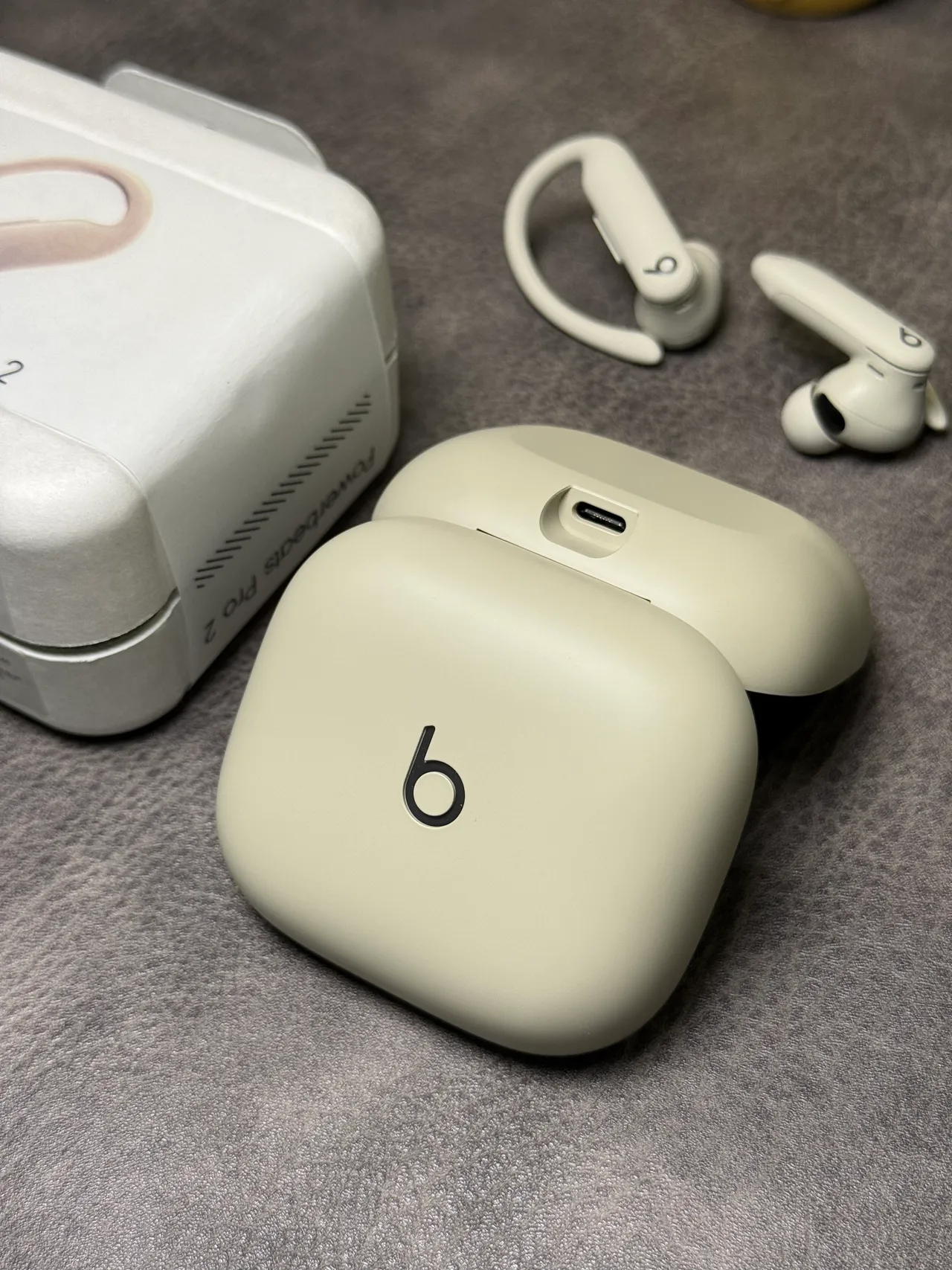 Beats Powerbeats Pro 2 Beige White Compact Rounded Case Matte Finish TWS Earbuds 18