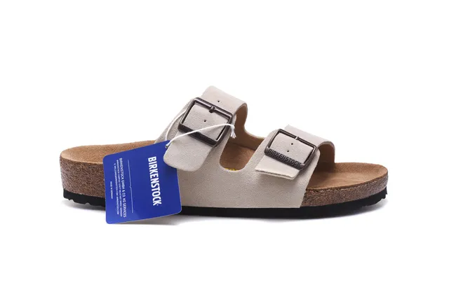 Birkenstock Arizona Beige Suède à Deux Brides Sandales Casuales 2