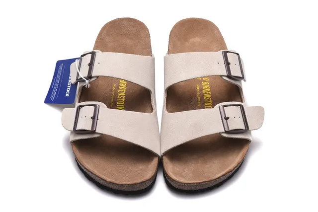 Birkenstock Arizona Beige Suède à Deux Brides Sandales Casuales 3