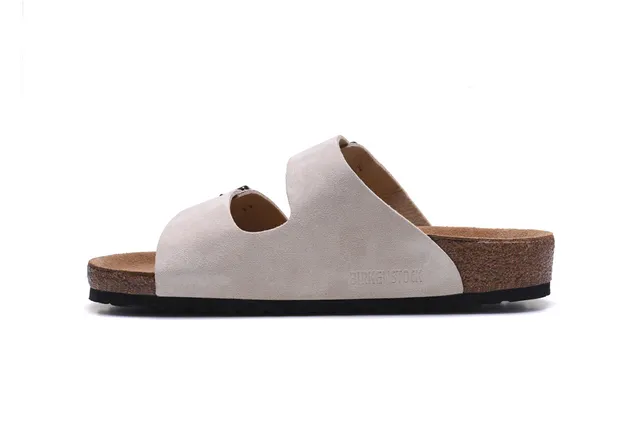 Birkenstock Arizona Beige Suède à Deux Brides Sandales Casuales 4