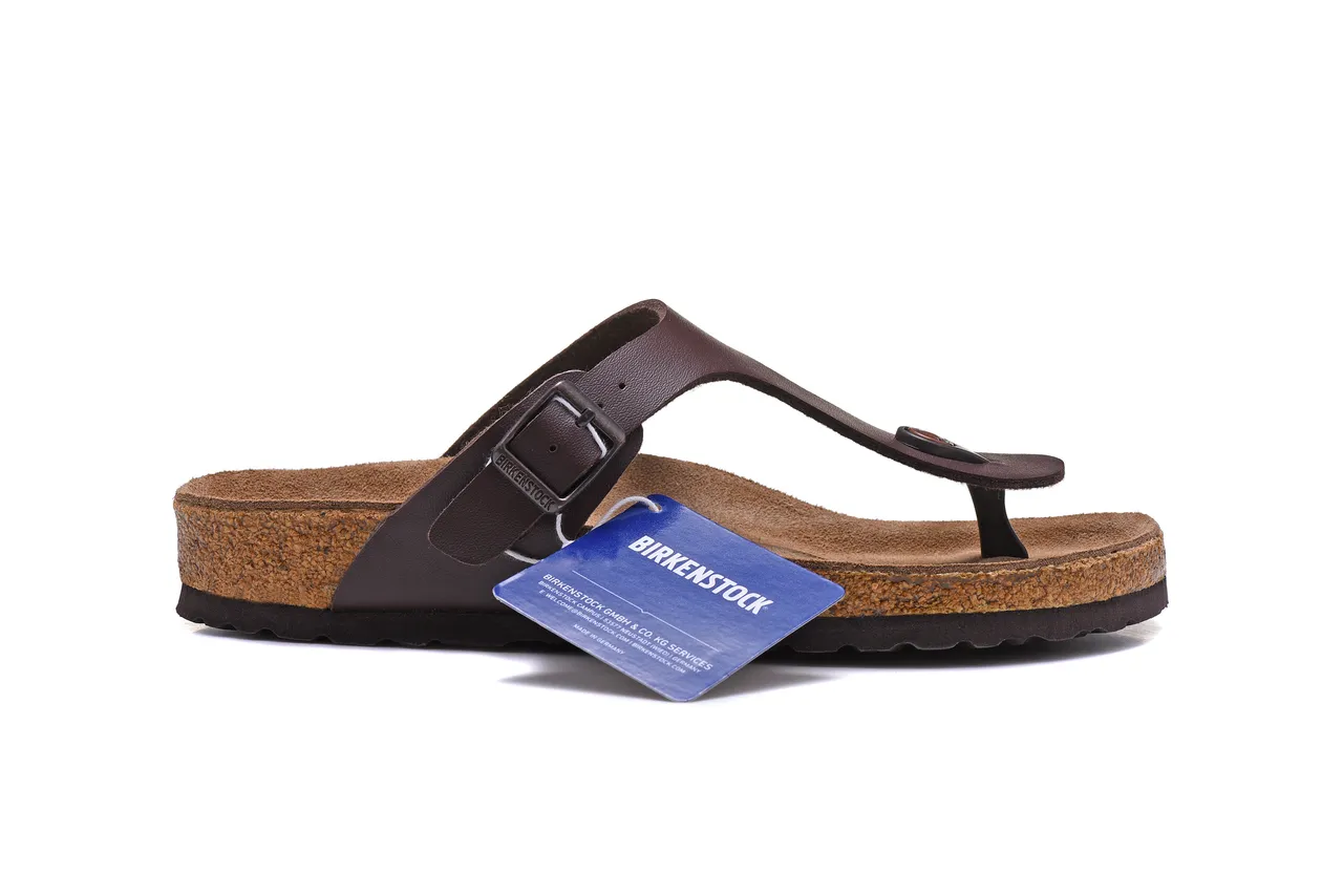 Birkenstock Arizona Sandales Casual en Cuir Marron Foncé 2