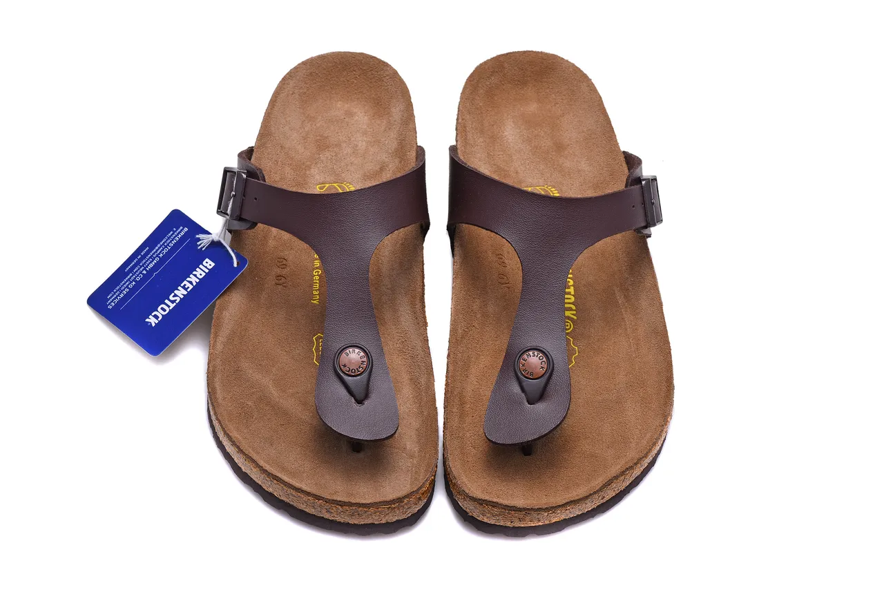 Birkenstock Arizona Sandales Casual en Cuir Marron Foncé 3