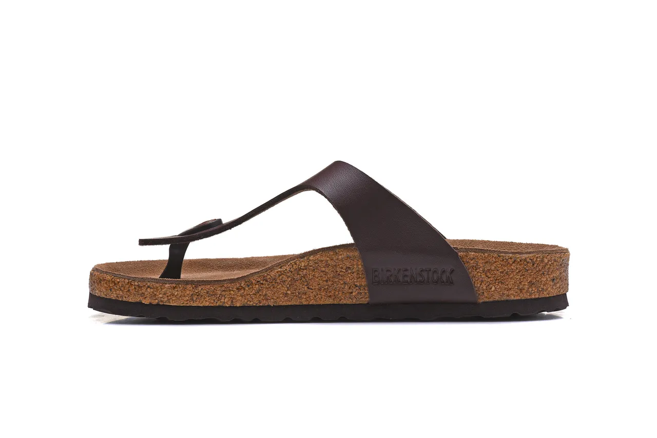 Birkenstock Arizona Sandales Casual en Cuir Marron Foncé 4