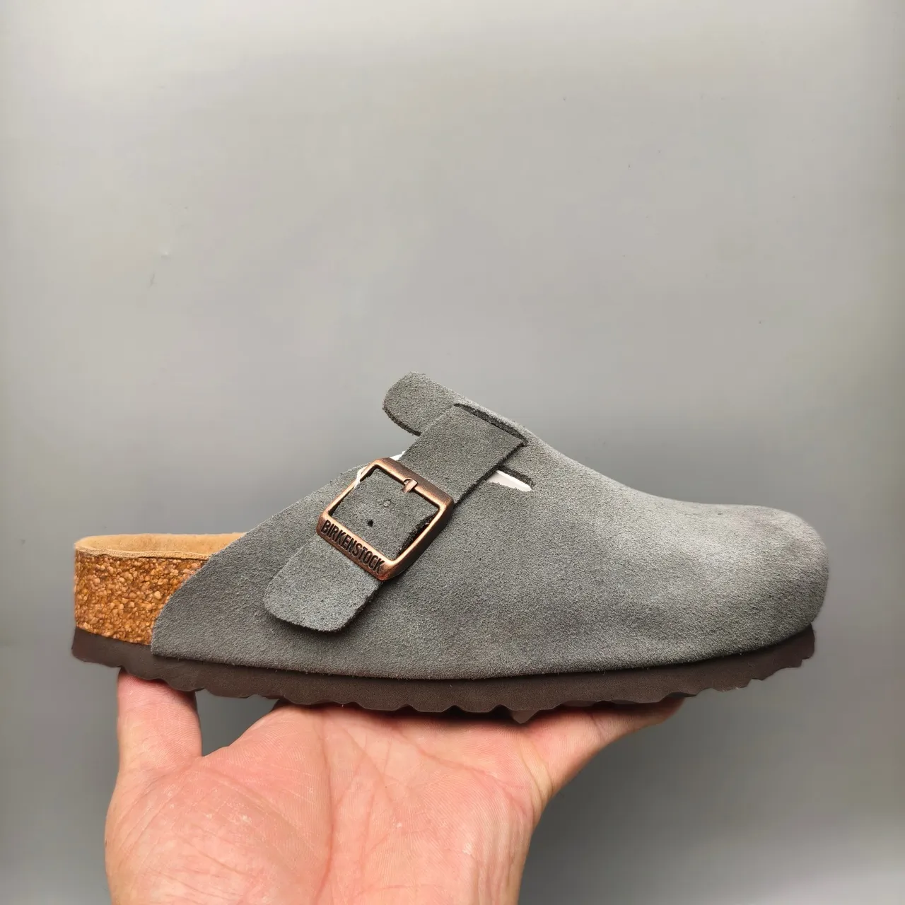 Birkenstock Arizona Chaussure en daim gris à boucle 2