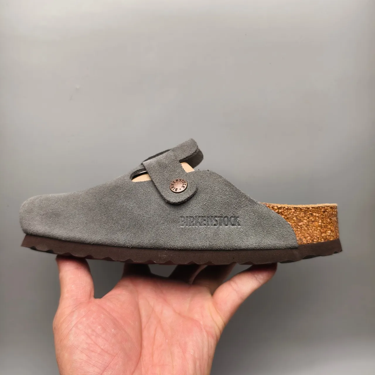 Birkenstock Arizona Chaussure en daim gris à boucle 7