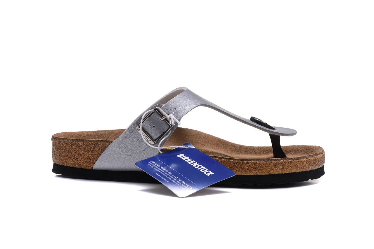 Birkenstock Arizona صنادل كاجوال فضية معدنية 2