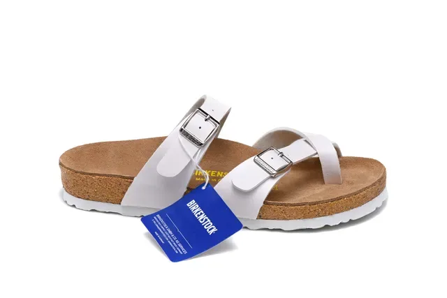 Sandales Birkenstock Arizona Blanches à Deux Bretelles avec Boucle Casual 2