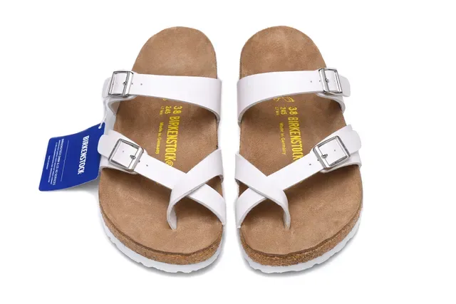 Sandales Birkenstock Arizona Blanches à Deux Bretelles avec Boucle Casual 3