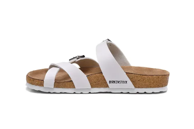 Sandales Birkenstock Arizona Blanches à Deux Bretelles avec Boucle Casual 4