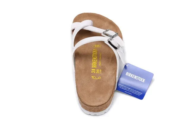 Sandales Birkenstock Arizona Blanches à Deux Bretelles avec Boucle Casual 5