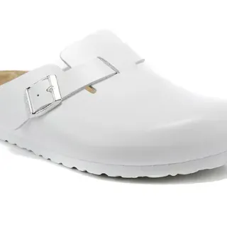 Birkenstock Boston كلوج أبيض من حزام واحد مع إبزيم