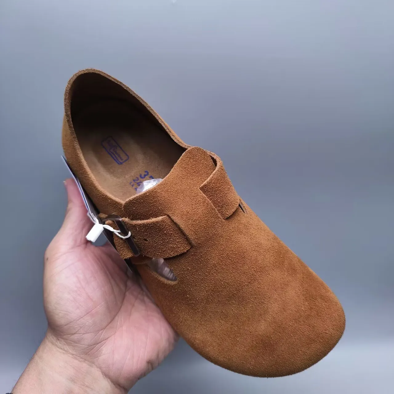 Birkenstock Marrom Preto Camurça Superior Fecho Único T-Strap Sapatos Casuais 2