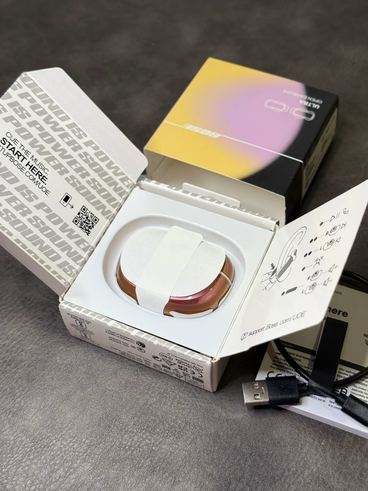 Bose Ultra Open Earbuds Rose-Gold Glitter TWS Earbuds 5