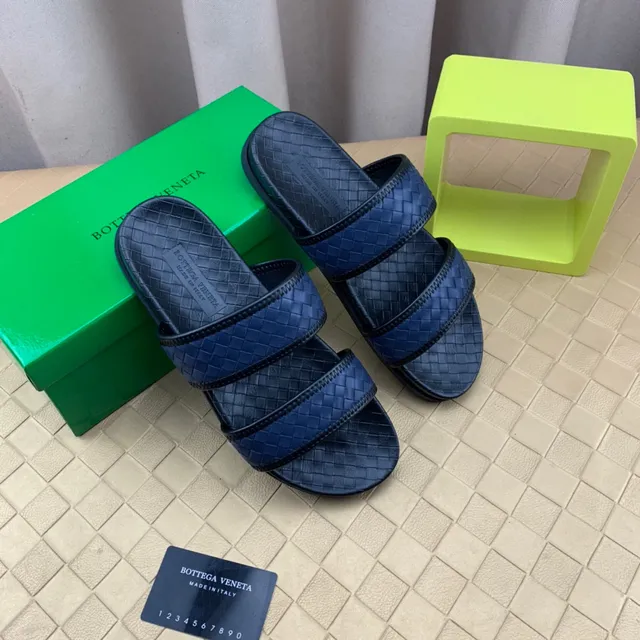 Bottega Veneta Andiamo Bleu marine Intrecciato Cuir tissé Chaussons 6