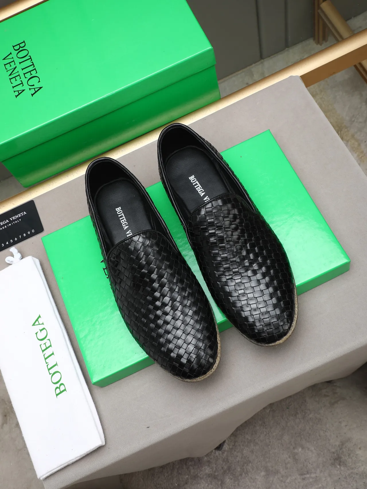 Bottega Veneta Andiamo tissé Intrecciato mocassin noir 2