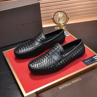 Bottega Veneta Andiamo Woven Intrecciato Black Loafers