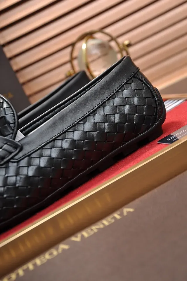 Bottega Veneta Andiamo Woven Intrecciato Mocassins Noirs 2