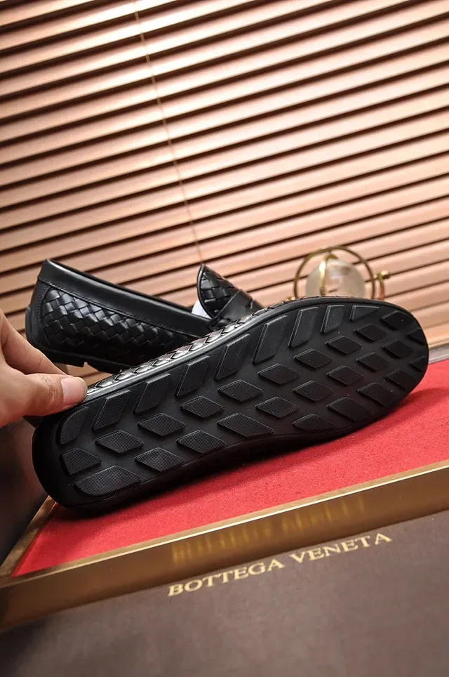 Bottega Veneta Andiamo Woven Intrecciato Mocassins Noirs 3
