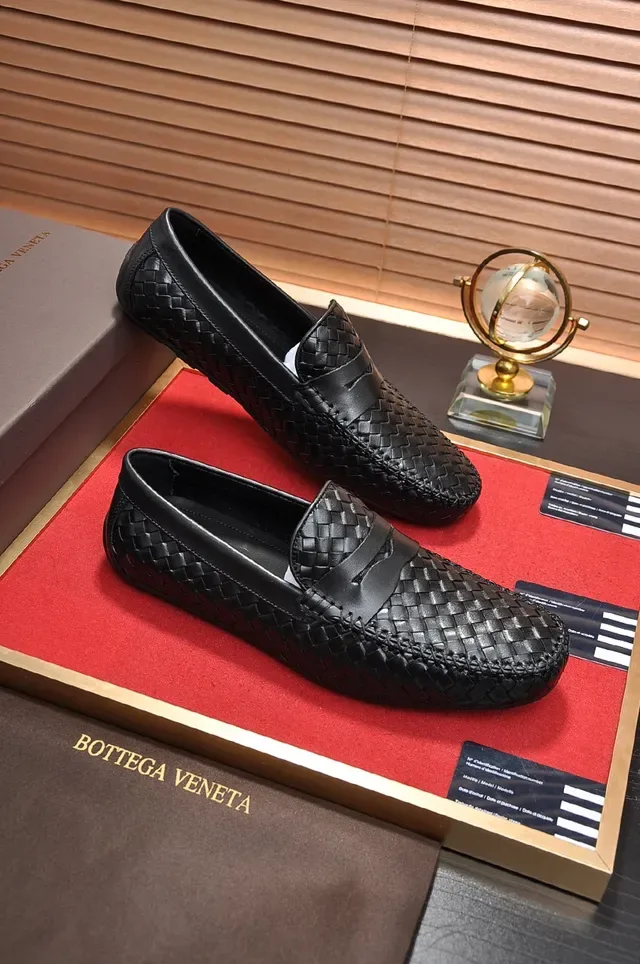 Bottega Veneta Andiamo Woven Intrecciato Mocassins Noirs 4