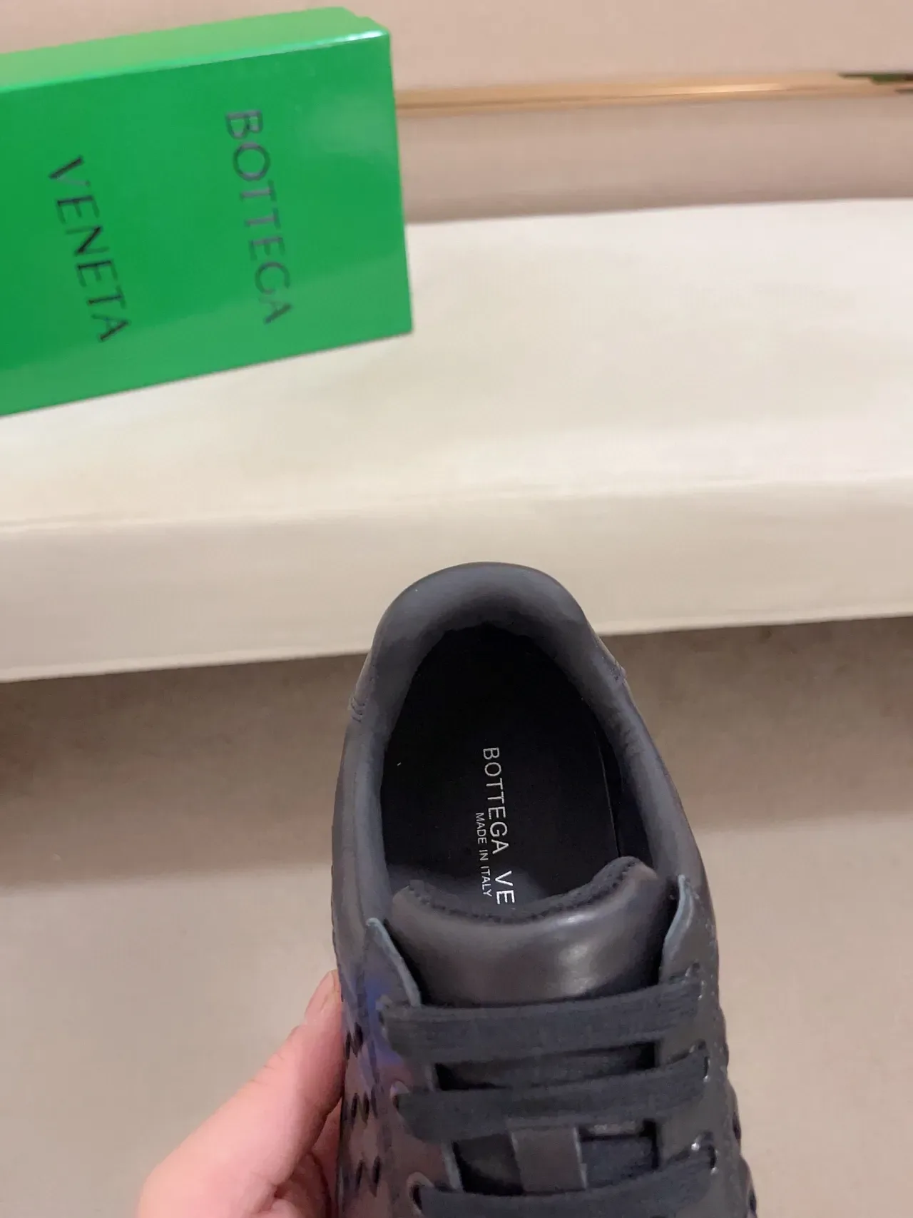 Bottega Veneta Cassette Black Woven Leather Lifestyle Sneakers 6