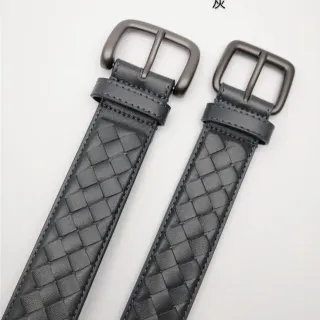 Bottega Veneta Cassette Intrecciato भूरा चमड़ा बेल्ट