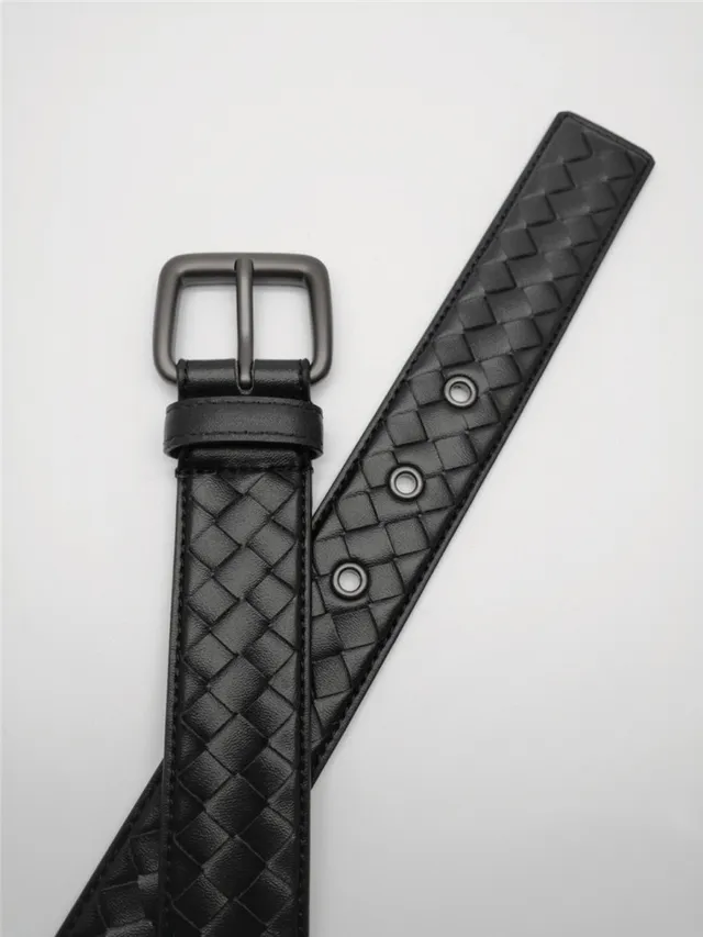 Bottega Veneta Cassette Intrecciato Cinto de couro cinza 3