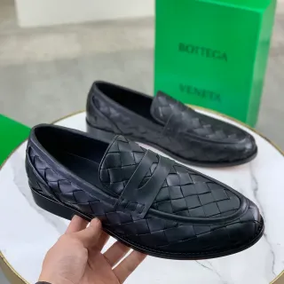 Bottega Veneta Cassette Loafer Black Woven Leather Loafers