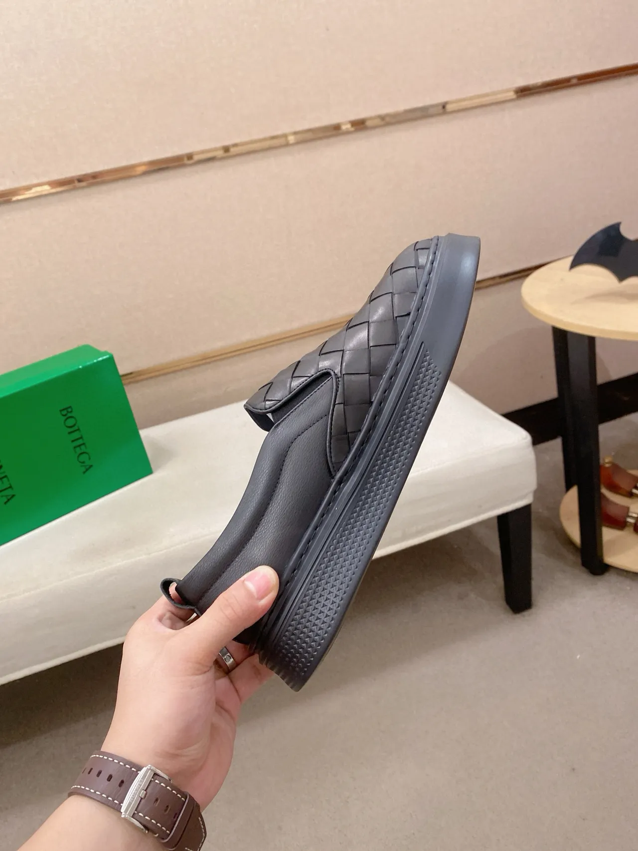 Bottega Veneta Cassette cuir tressé slip-on loafers 5