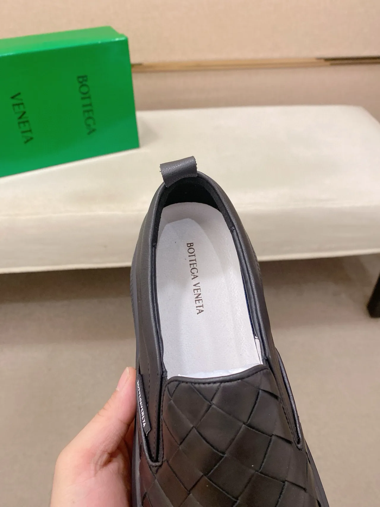Bottega Veneta Cassette cuir tressé slip-on loafers 6