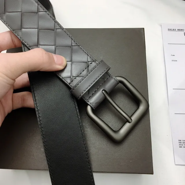 Bottega Veneta ceinture en cuir gris Intrecciato tressée 8