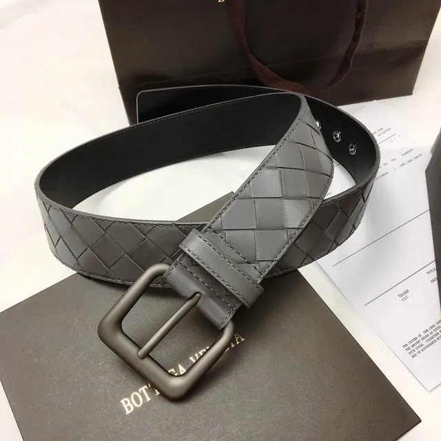 Bottega Veneta ceinture en cuir gris Intrecciato tressée 9