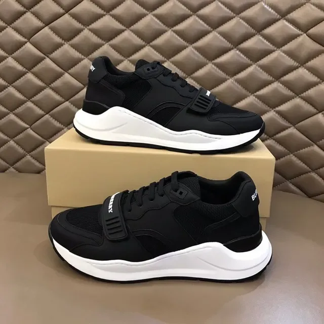 Burberry chaussures lifestyle noires et blanches en maille et synthétique avec upper sculpté midsole sculpté 2