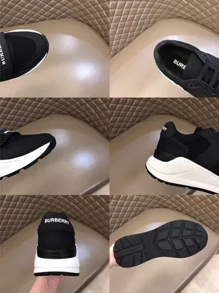 Burberry chaussures lifestyle noires et blanches en maille et synthétique avec upper sculpté midsole sculpté 3