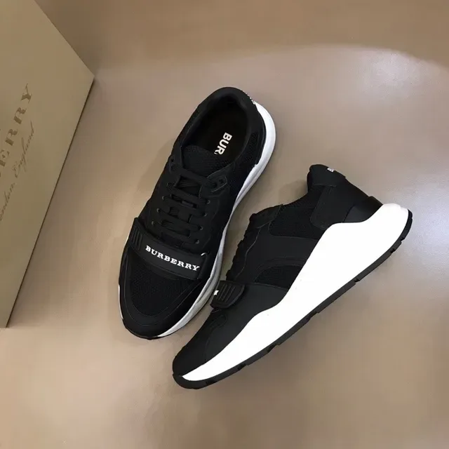 Burberry chaussures lifestyle noires et blanches en maille et synthétique avec upper sculpté midsole sculpté 8