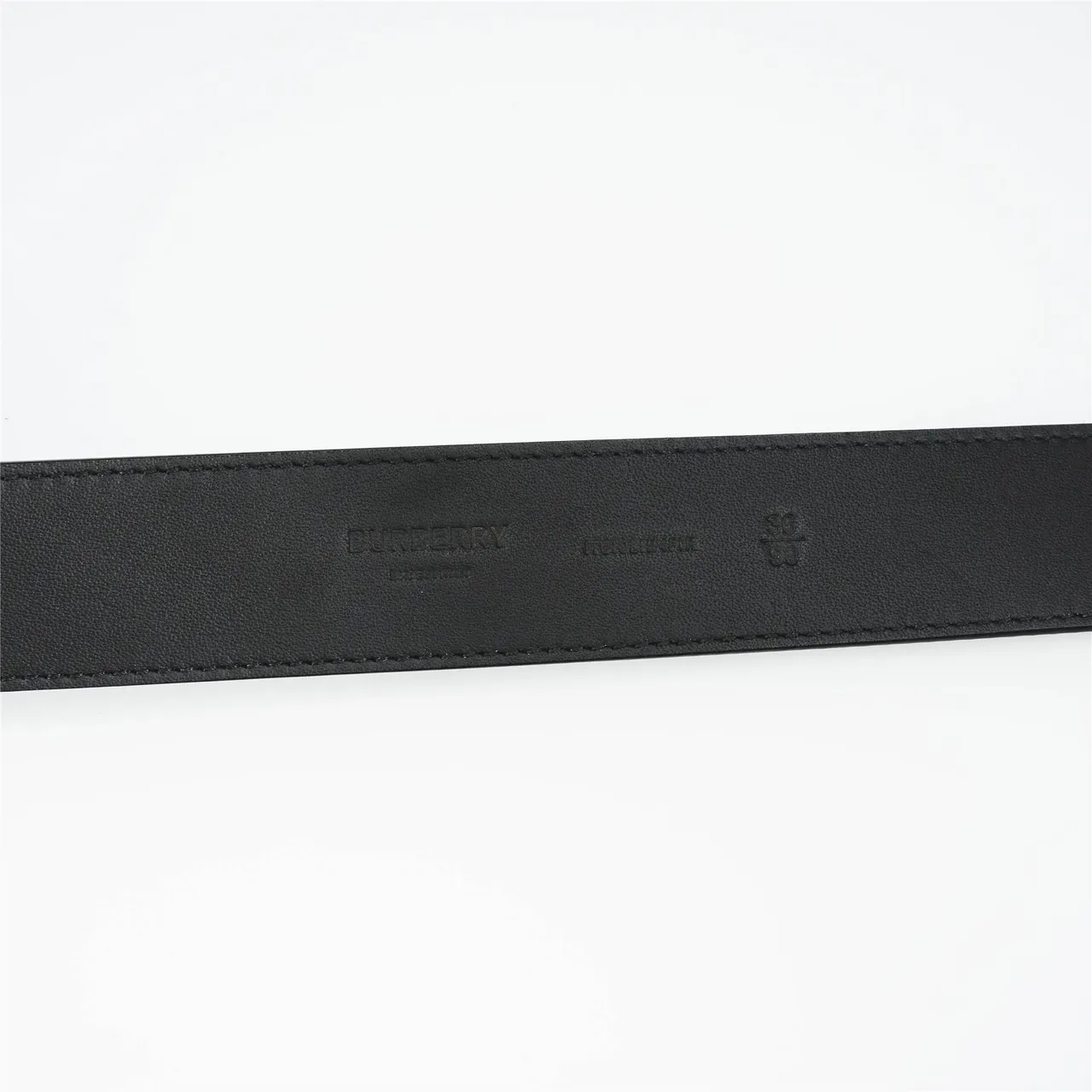 Burberry Brown Beige Monogram-Print Rectangular-Buckle Leather Belt 7