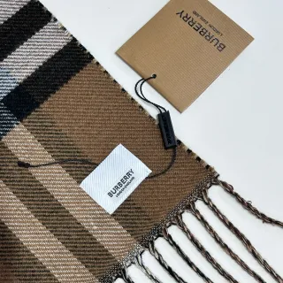 Burberry Classic Check Camel and Black Cashmere Scarf