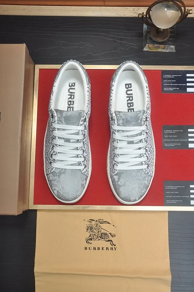 Burberry Cinza Branco Monograma Impreso Superior Cupsole Lifestyle Sneakers 3